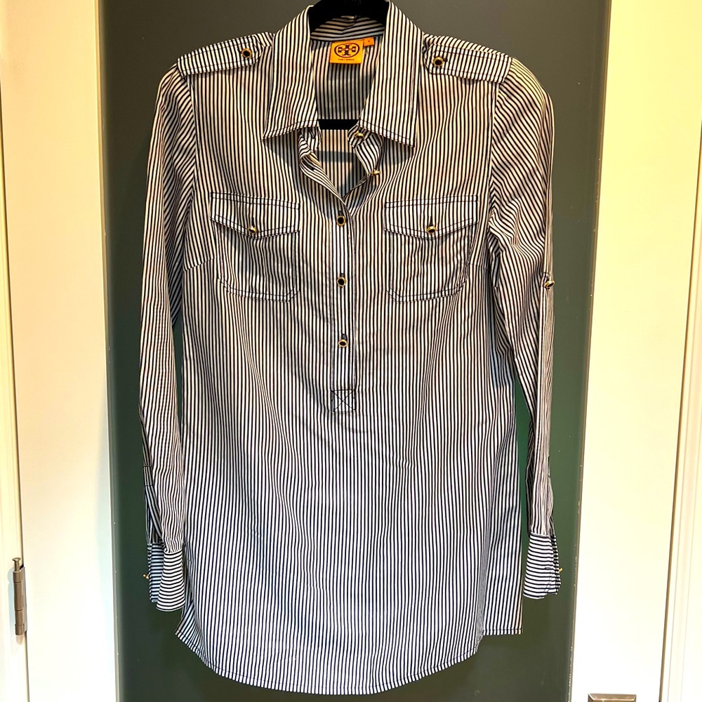 Tory Burch Navy and White tunic